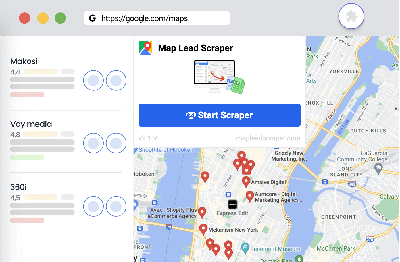 Google Maps Scraper Chrome Extension